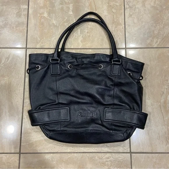 Cole Haan Shoulder Bag Purse Black Leather Large - Picture 2 of 6